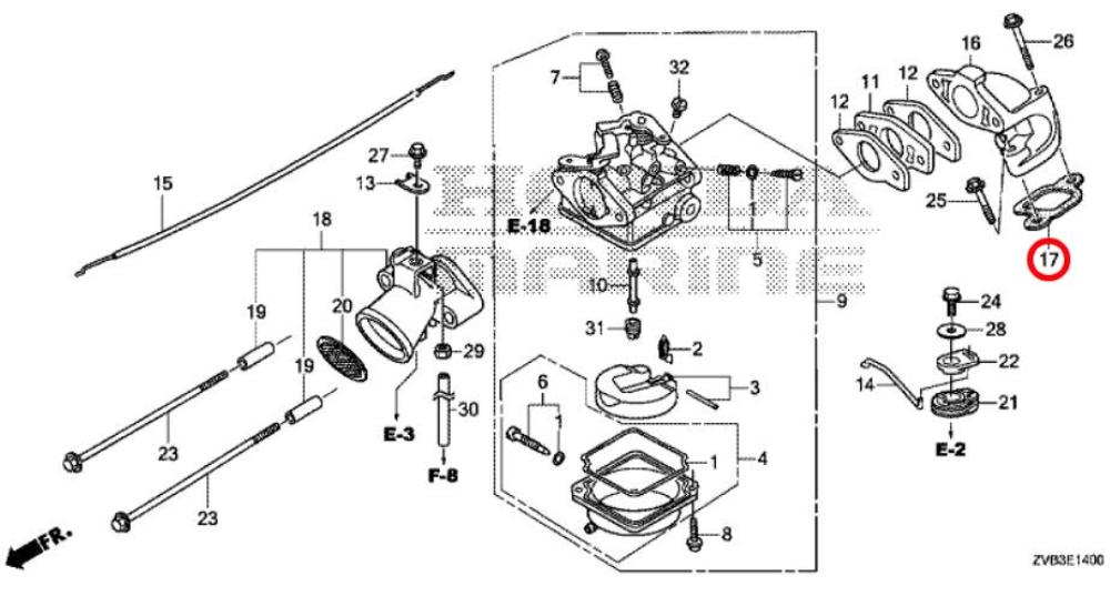 Honda Krümmerdichtung BF5DH / BF6AH